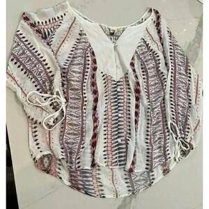 Roxy Uptown River 1/2 Sleeve Women’s Blouse Size Small